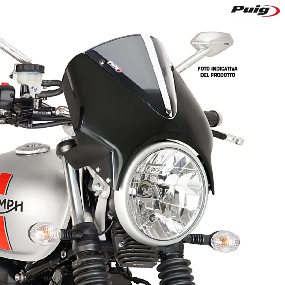 Puig Cupolino Vision Noir-Fumé Clair Pour Triumph 865 Thruxton 2004-2015