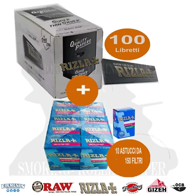Cartine Rizla Silver Corte + Filtri Rizla Slim 6mm – Kit 2in1 Originale Rolling - Imagen 1 de 3
