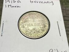 1915 A GERMANY GERMAN EMPIRE MARK SILVER COIN - SHIPS FREE W/ USPS TRACK # 529e