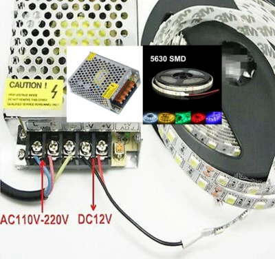 5M 5630 SMD 300leds waterproof strip+12V 100W LED 8.3A power supply transformer - Image 1 of 4
