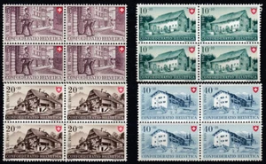 Schweiz 1949 MiNr. 525 - 528 " Pro Patria " Satz, 4er Blocks postfrisch - Bild 1 von 1