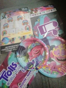 NEW In Trolls World Tour Birthday PARTY 🥳 Decorations and MORE HUGE LOT!! 🎉🎂 - Picture 1 of 6