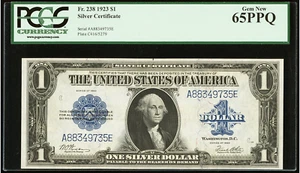 Fr. 238 1923 $1 Silver Certificate Note Currency PCGS 65 PPQ - Picture 1 of 4