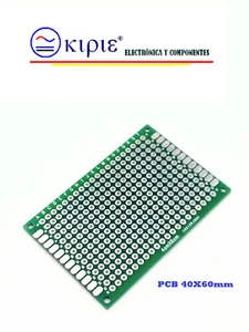 1 UNIDAD PLACA PCB PERFORADA DOBLE CARA.60 mm x 40 mm x 1,6 mm,EXCELENTE CALIDAD - Imagen 1 de 1