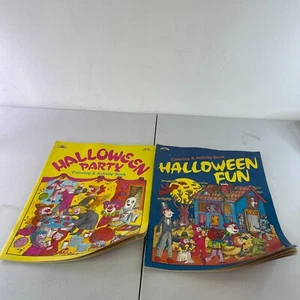Rare Landolls Halloween Fun Coloring and Activity Books 1990’s X2 HTF Like New. - Picture 1 of 15