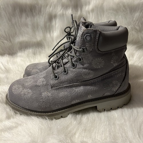 Timberland Primaloft 200 grammi stivali bambina taglia 5 5 grigio floreale scarpe stringate