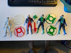 DC DIRECT Lantern lot 4 figures : Red guy, blue / green hal, kyle, white flash