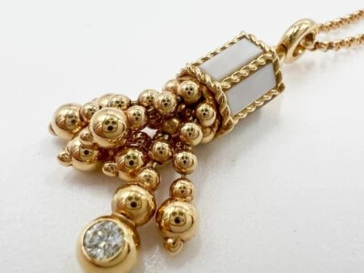 Collar Colgante Roberto Coin Art Deco Oro Rosa 18k Diamante Madreperla Envío Gratis Foto 1 de 4