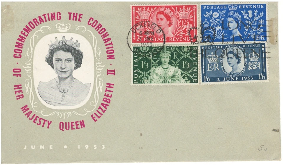 UK  Great Britain Illustrated FDC QEII Coronation 1953   #313-316  LOT (BCL 117) - Image 1 of 1