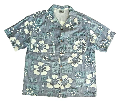 CAMISA HAWAIANA QUIKSILVER Azul Floral Años 90 De Colección Abotonada Playa Patín Surf Para Hombre L Foto 1 de 4