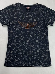 Camiseta Harley Davidson El Paso Texas Logo Gráfico Mujer XL Manga Corta Negra - Imagen 1 de 9