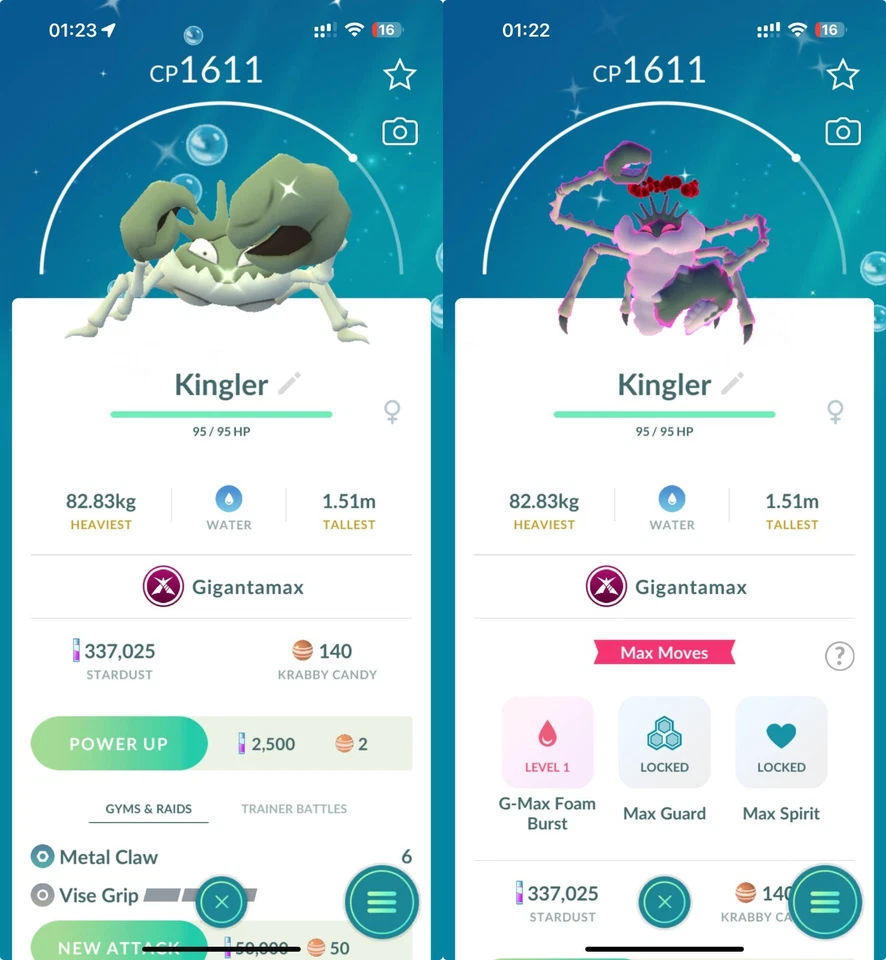 Pokémon Brillante GIGAMAX Kingler - P T C - GO Leer descripción Foto 1 de 1