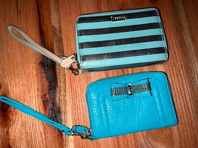 Kate Landry Double Compartment Blue Green Wallet & Jessica Simpson Teal blue LOT - Image 1 of 4