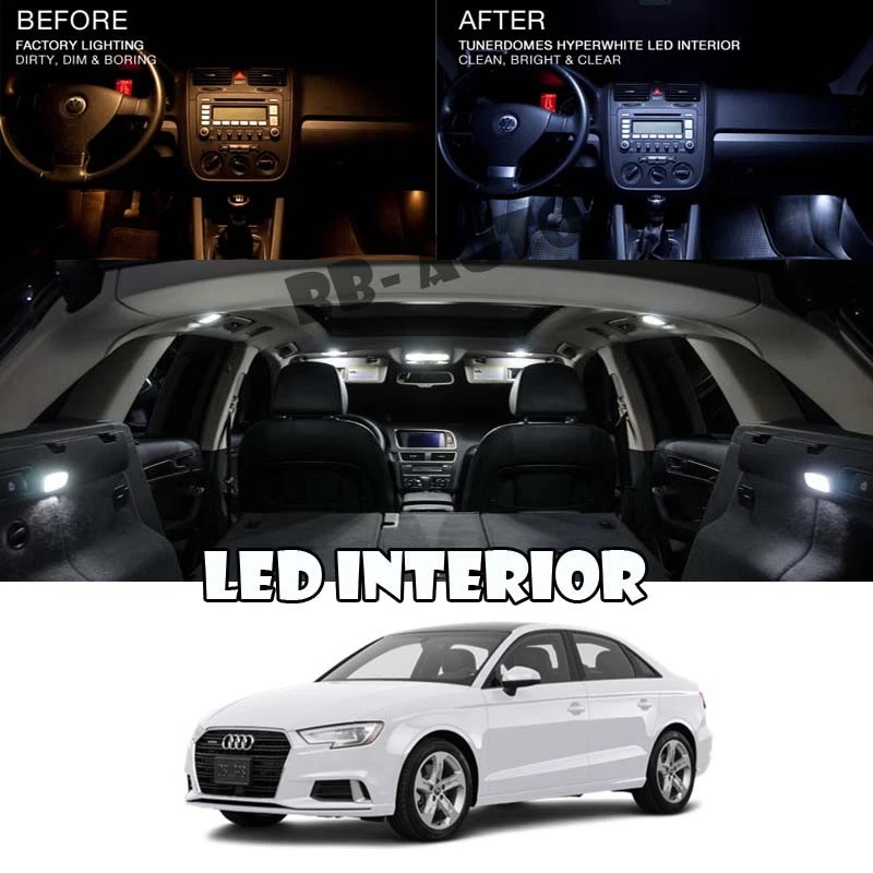 For Audi A3 12-17 LED Xenon White Interior Xenon Light Bulb Kit 2825L 6418 Qty=7 - Image 1 of 1