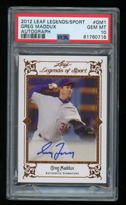 Greg Maddux PSA 10 2012 Leaf Legends of the Sport Auto Autograph Signed HOF 