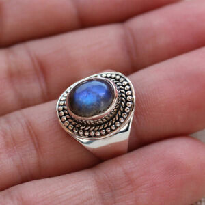Fire Labradorite Gemstone 925 Sterling Silver Handmade Designer Gift Ring