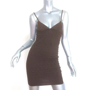 Jacquemus La Robe Maille Tecido Mini Dress Brown Stretch Knit Size 38 NEW - Picture 1 of 7
