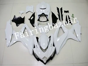Fit for 2008-2010 GSXR600 GSXR750 Gloss White Black ABS Injection Fairing Kit - Foto 1 di 7