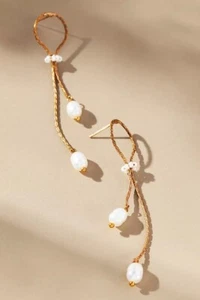 NWT Anthropologie Pearl Lasso Drop Earrings SRP $44 - Picture 1 of 3