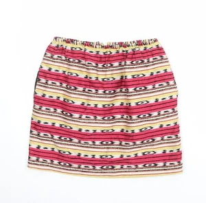 Carven Womens Multicoloured Geometric Cotton Blend A-Line Skirt Size 8 Zip - Picture 1 of 10