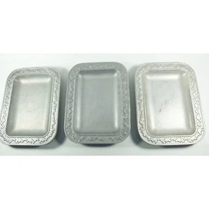 RWP Armetale Wilton Pewter Serving Trays Plates Embossed Birds & Hearts Lot of 3 - Picture 1 of 12