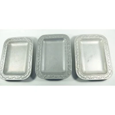 RWP Armetale Wilton Pewter Serving Trays Plates Embossed Birds & Hearts Lot of 3 - Image 1 of 4