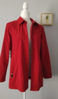 Fleet Street Jacket  red Medium style raincoat two pockets with zipper Good Cond - Image 1 of 4