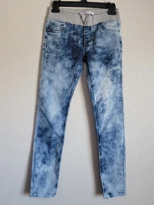 Vigoss Jeans Girls Size 14 Slim Straight Draw String Denim Acid Wash Blue - Picture 1 of 10