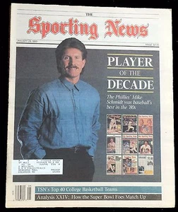 1-29-90 Mike Schmidt de los Filis de Filadelfia de Sporting News en la portada - Imagen 1 de 1