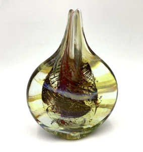 ISLE OF WIGHT STUDIO MICHAEL HARRIS DESIGN (MDINA) LOLLIPOP VASE 1970s - Picture 1 of 6