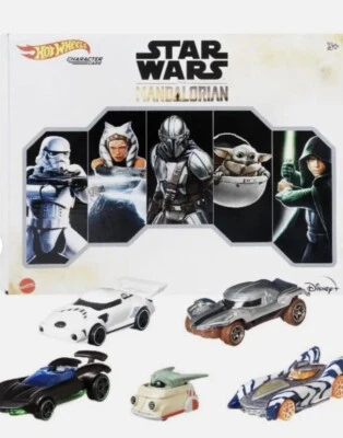 NEW Mandalorian Disney Star Wars Hot Wheels Character Cars 5 PACK Ahsoka Grogu - Image 1 of 2