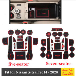 Car Door Gate Slot Mats For Nissan X-trail 2014-2020 Non-Slip Rubber Cup Liners