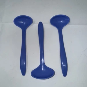Tupperware Blue Condiment Spoons Mini Ladle 872-9 Set Of 3 Vtg - Picture 1 of 3
