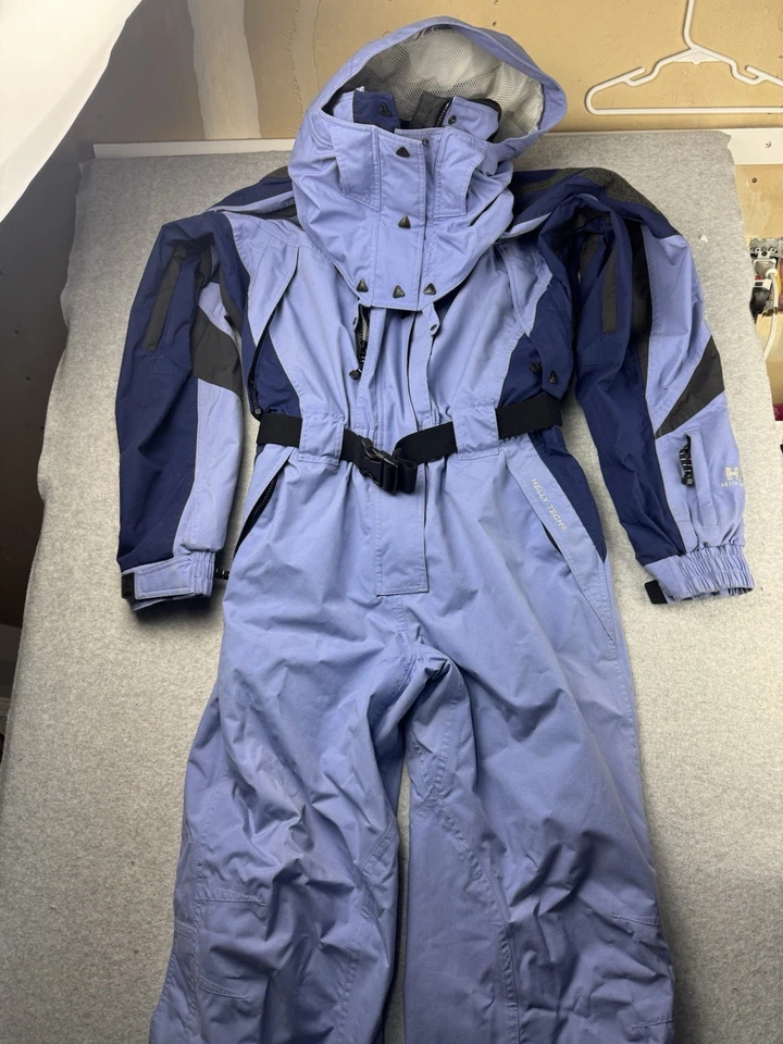 Helly Hansen Ski Suit Men’s unisex Large One Piece Mesh Lined Snowsuit Blue Vtg - Image 1 of 4