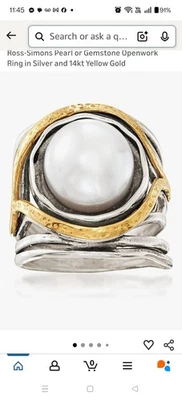 Anillo de perlas de oro y plata Ross Simons Foto 1 de 3