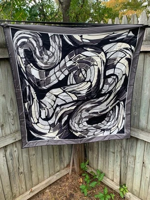 ***Vtg ICONIC GEOMETRIC Print EMILIO PUCCI HAND ROLLED  SILK SQUARE SCARF 35" ** - Image 1 of 4