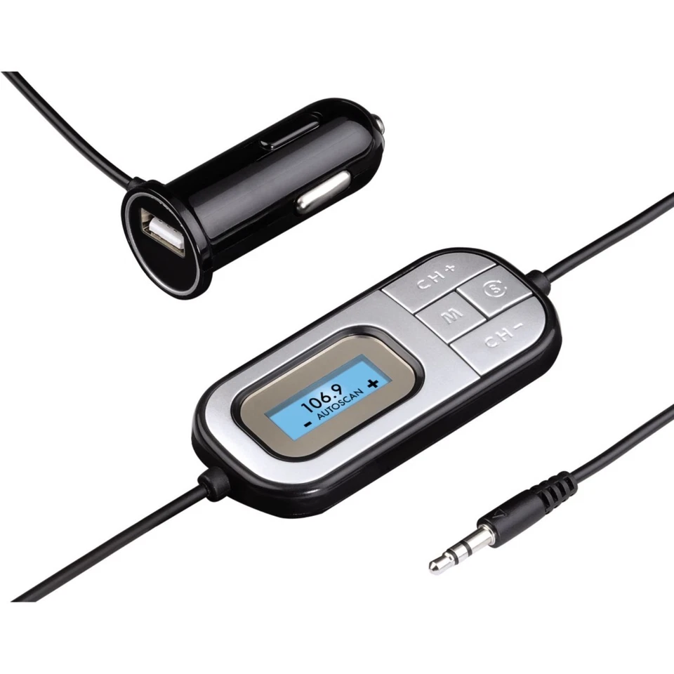 Hama FM Transmitter Display Klinke Auto-Radio AUX Handy MP3-Player Kfz Adaper - Bild 1 von 3