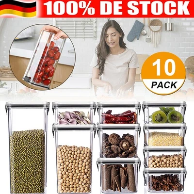 Vorratsdosen Kunststoff Aufbewahrungsgläser Müsli Behälter Nudeldosen 10X DHL - Bild 1 von 4