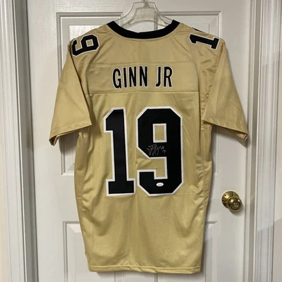 Ted Ginn Jr. 新奥尔良圣徒队亲笔签名足球球衣带 JSA 正品证书 — 第 1/4 张图片