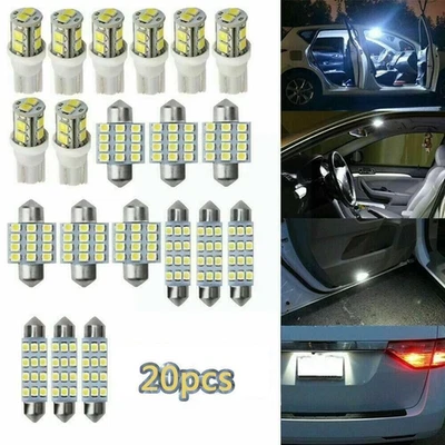 20pcs Combo LED Car Interior Inside Light Bulbs For Dome Map Door License Plate - Image 1 of 4