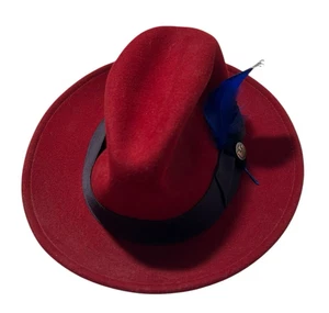 Fascia Goorin Bros. 100% Lana Rossa Classica Fedora Grosgrain Taglia S - Foto 1 di 10