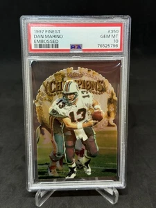 PSA 10 1997 Topps Finest Embossed Dan Marino Champions Die Cut #315 C10 RARE - Picture 1 of 4