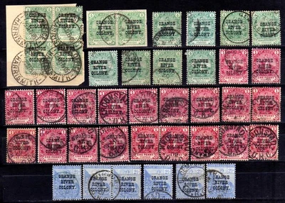 SOBREIMPRESIONES NARANJA ESTADO LIBRE 1900-02 SELECCIÓN USADA SG 133-135, 40 SELLOS Foto 1 de 2