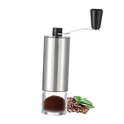 Molinillo de café manual con rebaba cónica de cerámica manivela de acero inoxidable  Foto 1 de 4
