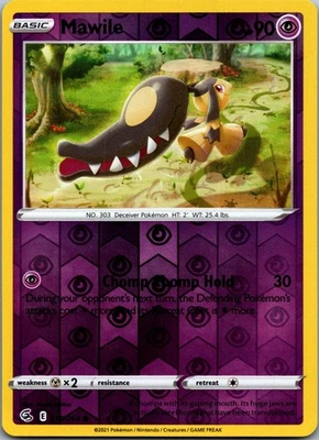 Mawile Reverse Holo Common SWSH08: Fusion Strike 119/264 NM - Image 1 of 2