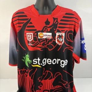 Camiseta deportiva de rugby St George Illawarra Dragons Australian NRL para hombre 5XL roja negra - Imagen 1 de 11
