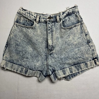 American Apparel USA Made Distressed Acid Wash High Waist Denim Shorts Size: 31 - Image 1 of 4