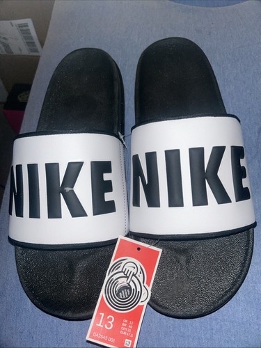 Sandali Nike uomo slide bianco nero grigio cano taglia 13 nuovi con etichette