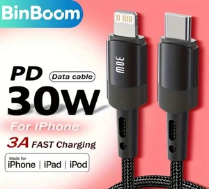 iPhone Charger Cable 14/13/12/11 Pro/Xs Max/Xr/Xs/X/8/7/Plus/6S/6/Se/Ipad/Mini - Picture 1 of 9