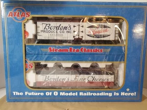Atlas Item # 8090 O Borden's 40' Wood Reefer Cars (Special Borden's 2 Pack) NEW - Picture 1 of 12